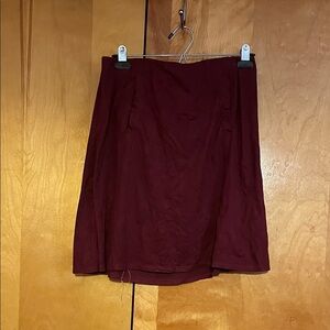 Serra Large Burgundy Mini Skirt - Simple A-Line